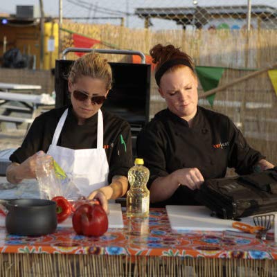 Herself - Contestant, Herself, Chef, Herself - Guest Chef, Herself - Guest Judge, Herself - Sous Chef, Brown Shrimp, Herself - Sous Chef, Mike, Owner, Sweet Cheeks Q, Top Chef Duels Runner-Up